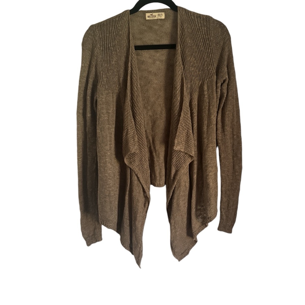Hollister Brown Open-Front Sweater